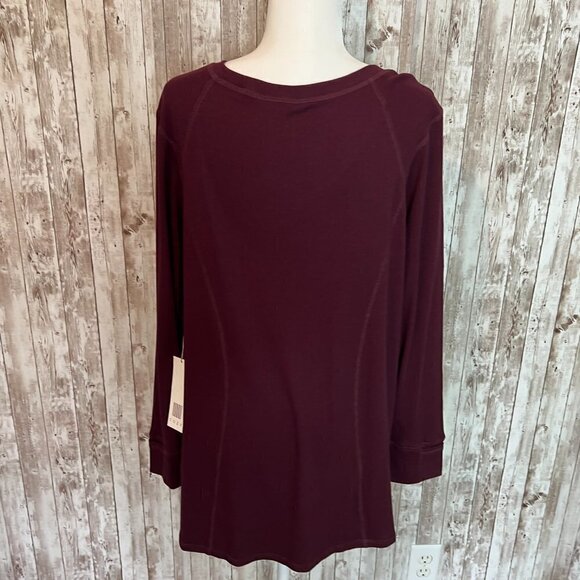 LuLaRoe NWT Cozy Hazel Long Sleeve Raglan V-neck Tee size 2X - Picture 6 of 7